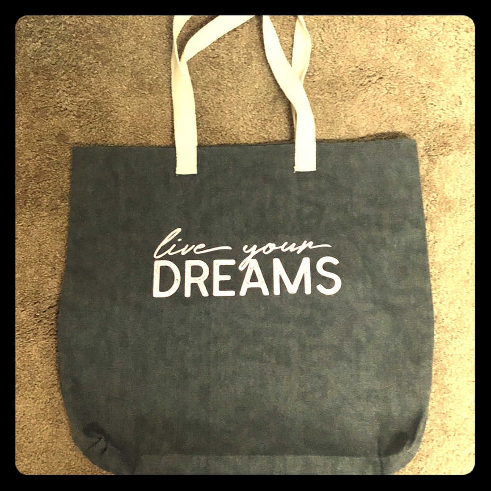 “Live your dreams” book tote bag
